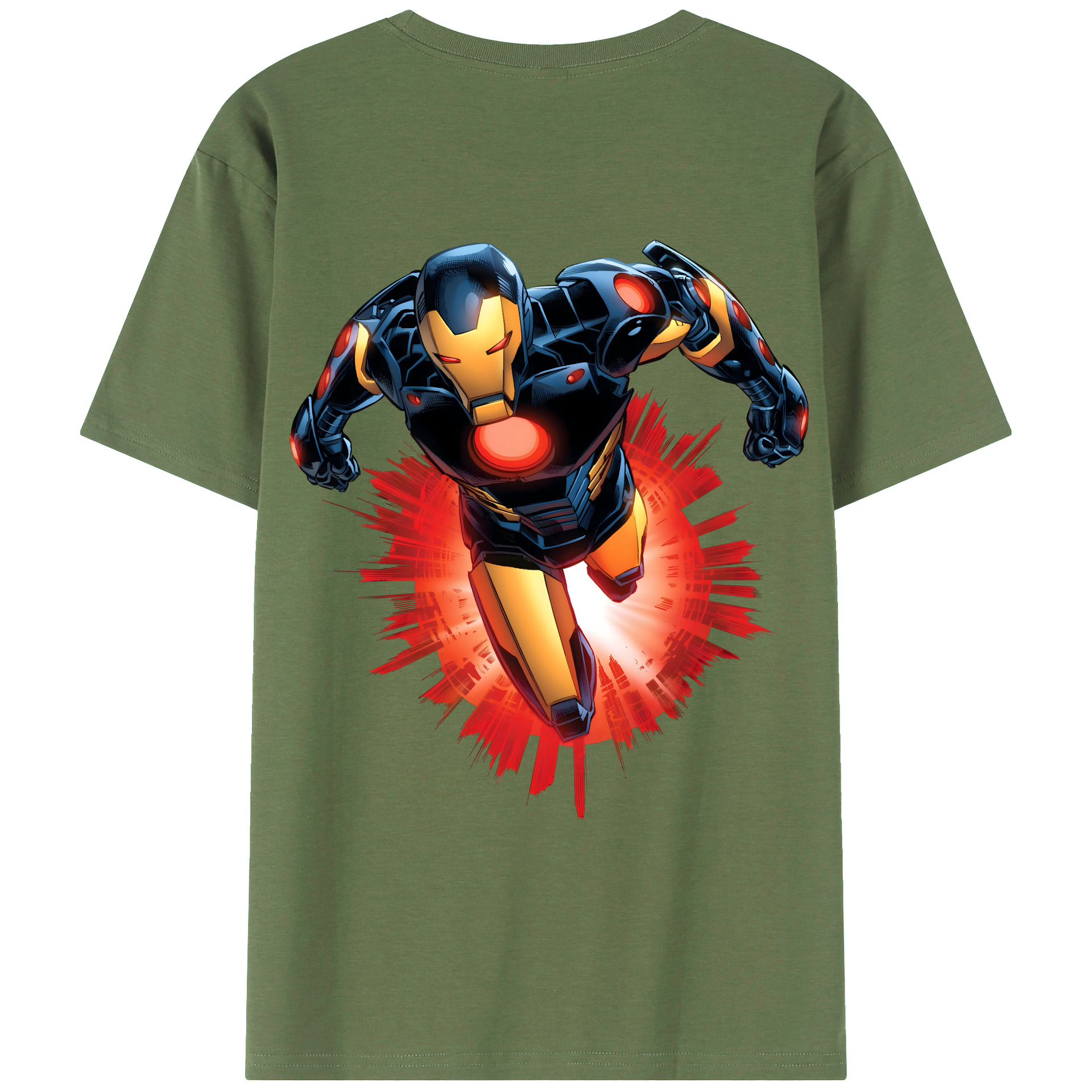 （画像用） アベンジャーズ The Avengers 綿100％ メンズ半袖Tシャツ（バックプリント） 通気性